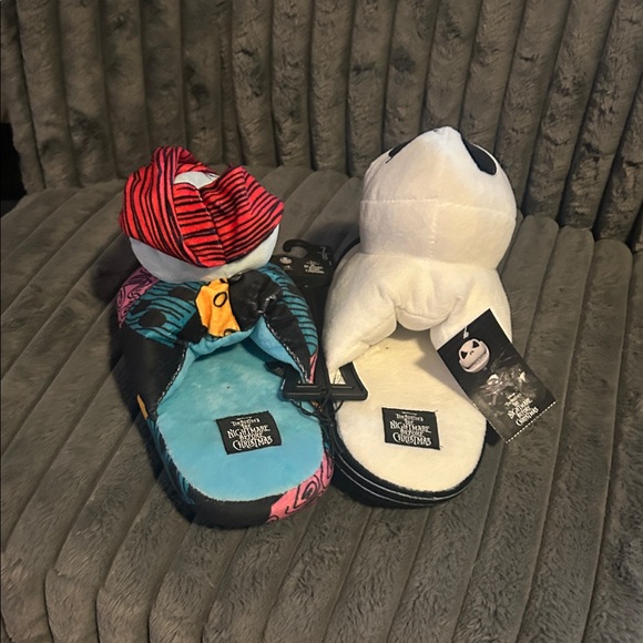 BNWT Disney Nightmare Before Christmas Jack & Sally Slippers Size 7/8 - Picture 4 of 6